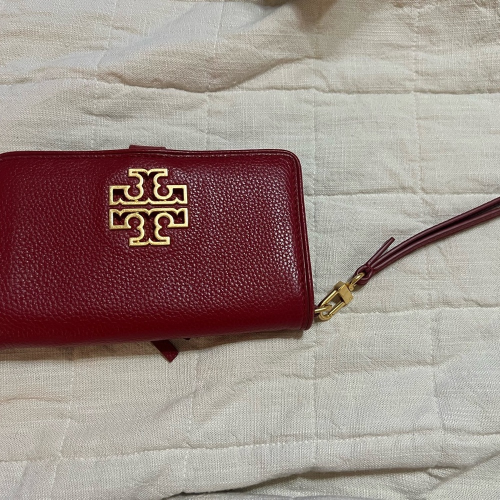 Tory Burch Red Leather Wristlet